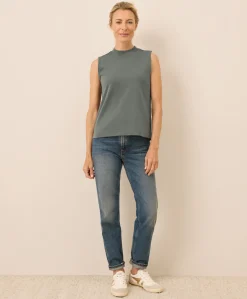 Women Pact Organic Airplane Mock Neck Shell