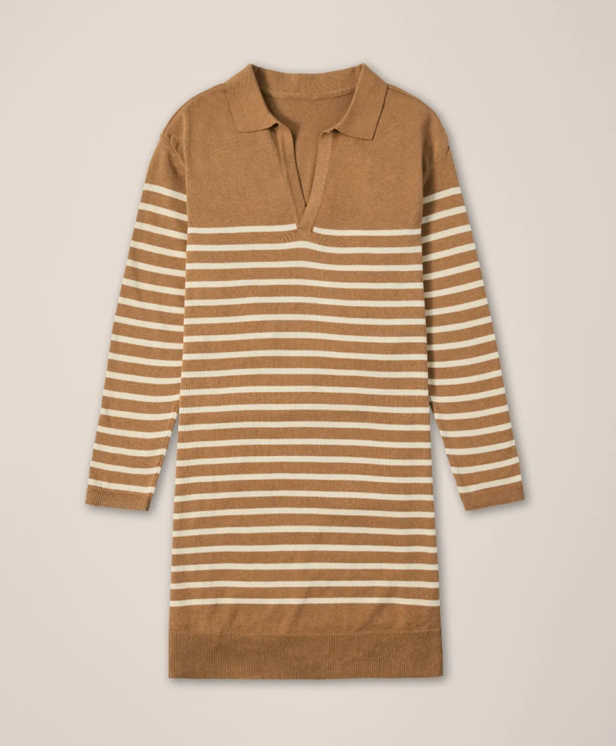 Women Pact Organic Classic Fine Knit Collared Sweater Dress