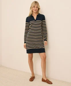 Women Pact Organic Classic Fine Knit Collared Sweater Dress