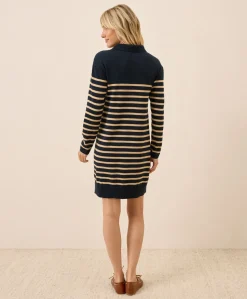 Women Pact Organic Classic Fine Knit Collared Sweater Dress