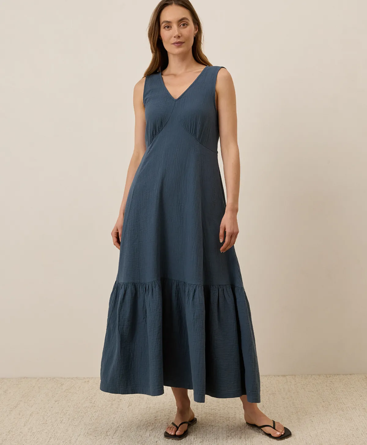 Women Pact Organic Coastal Double Gauze Beach To Brunch Maxi Dress