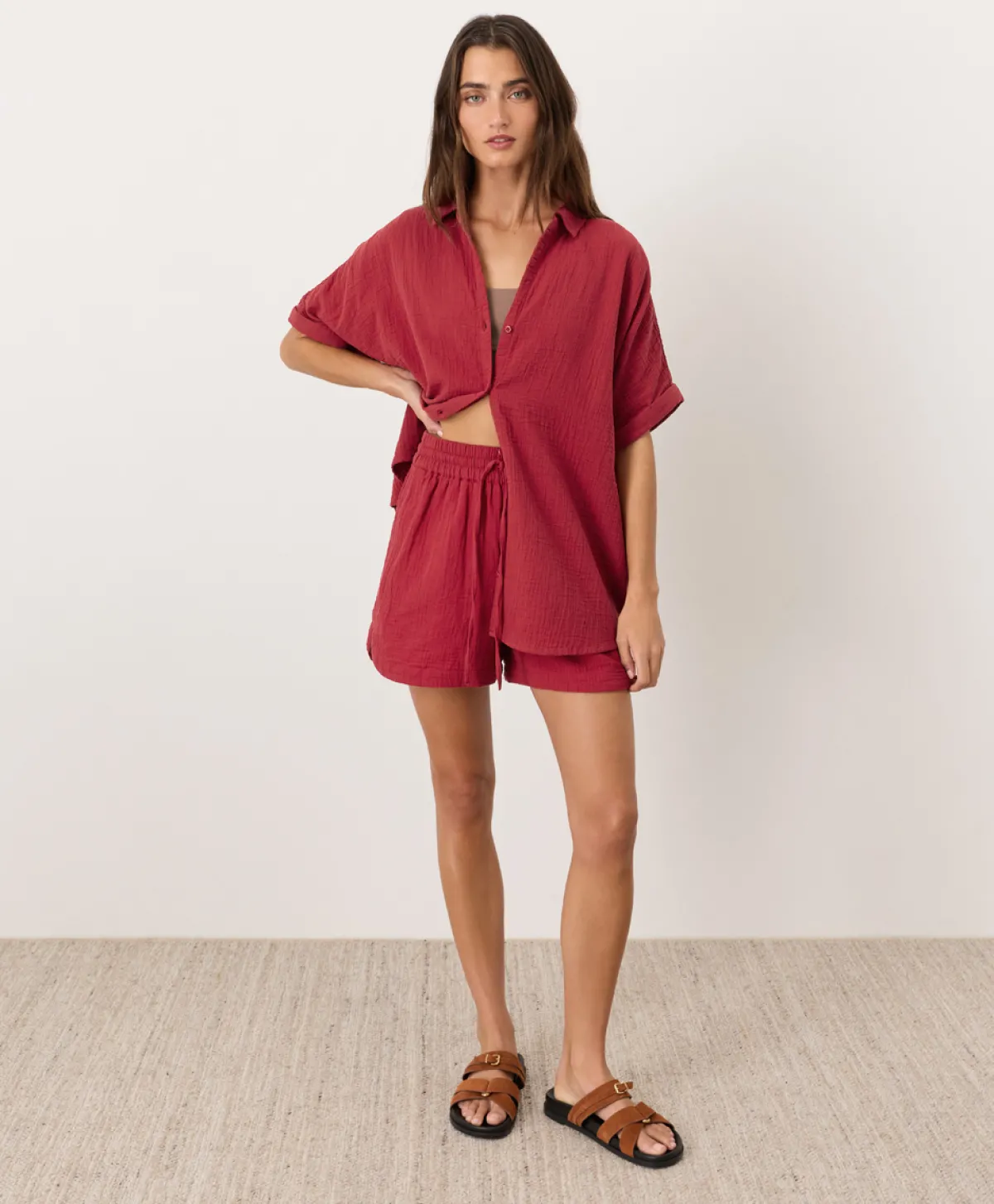 Women Pact Organic Coastal Double Gauze Curved Hem Short