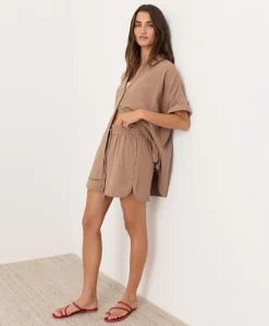 Women Pact Organic Coastal Double Gauze Curved Hem Short
