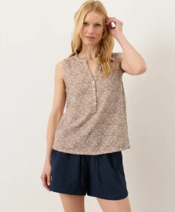 Women Pact Organic Coastal Double Gauze Henley Tank