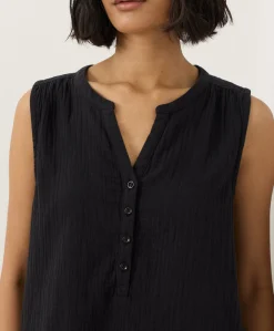 Women Pact Organic Coastal Double Gauze Henley Tank