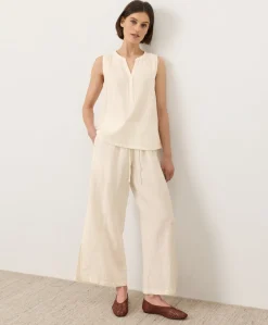 Women Pact Organic Coastal Double Gauze Henley Tank