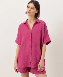 Women Pact Organic Coastal Double Gauze Oversized Shirt