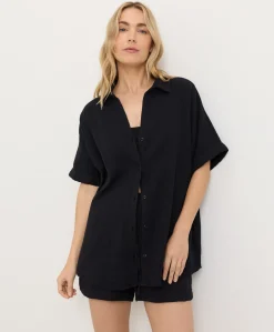Women Pact Organic Coastal Double Gauze Oversized Shirt
