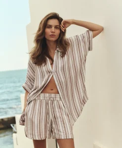 Women Pact Organic Coastal Double Gauze Oversized Shirt