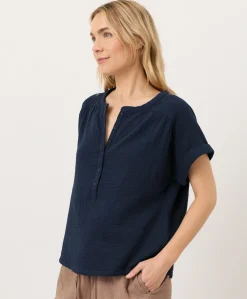 Women Pact Organic Coastal Double Gauze Short Sleeve Popover