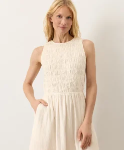 Women Pact Organic Coastal Double Gauze Smocked Dress