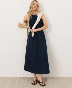 Women Pact Organic Coastal Double Gauze Smocked Dress