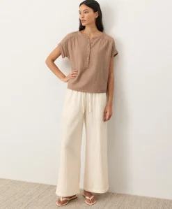 Women Pact Organic Coastal Double Gauze Split Hem Pant