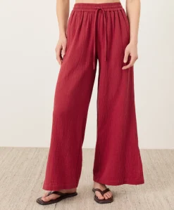 Women Pact Organic Coastal Double Gauze Split Hem Pant