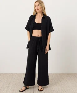 Women Pact Organic Coastal Double Gauze Split Hem Pant