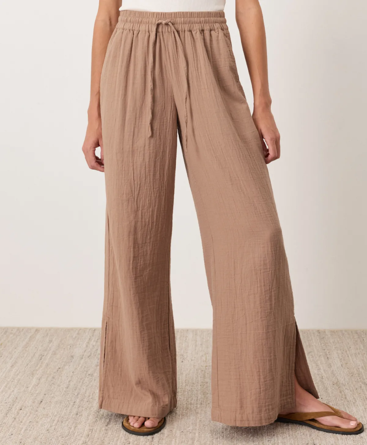 Women Pact Organic Coastal Double Gauze Split Hem Pant