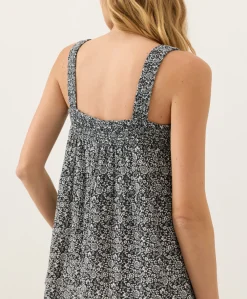 Women Pact Organic Coastal Double Gauze Strappy Tiered Maxi Dress