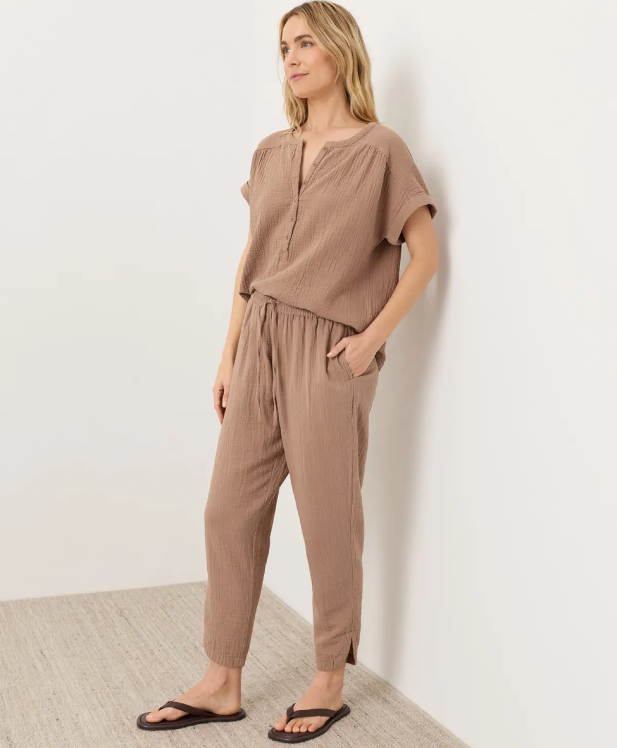 Women Pact Organic Coastal Double Gauze Tapered Pull-On Pant