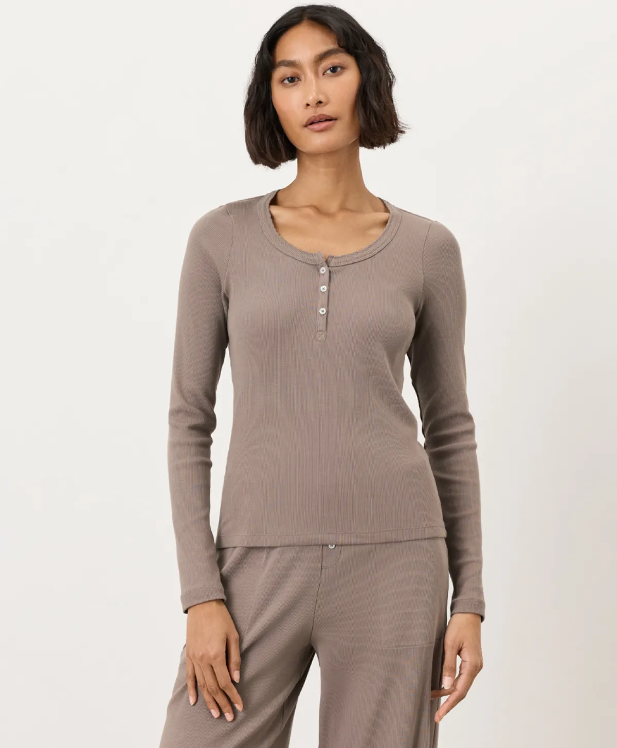 Women Pact Organic Dream Rib Slim Henley