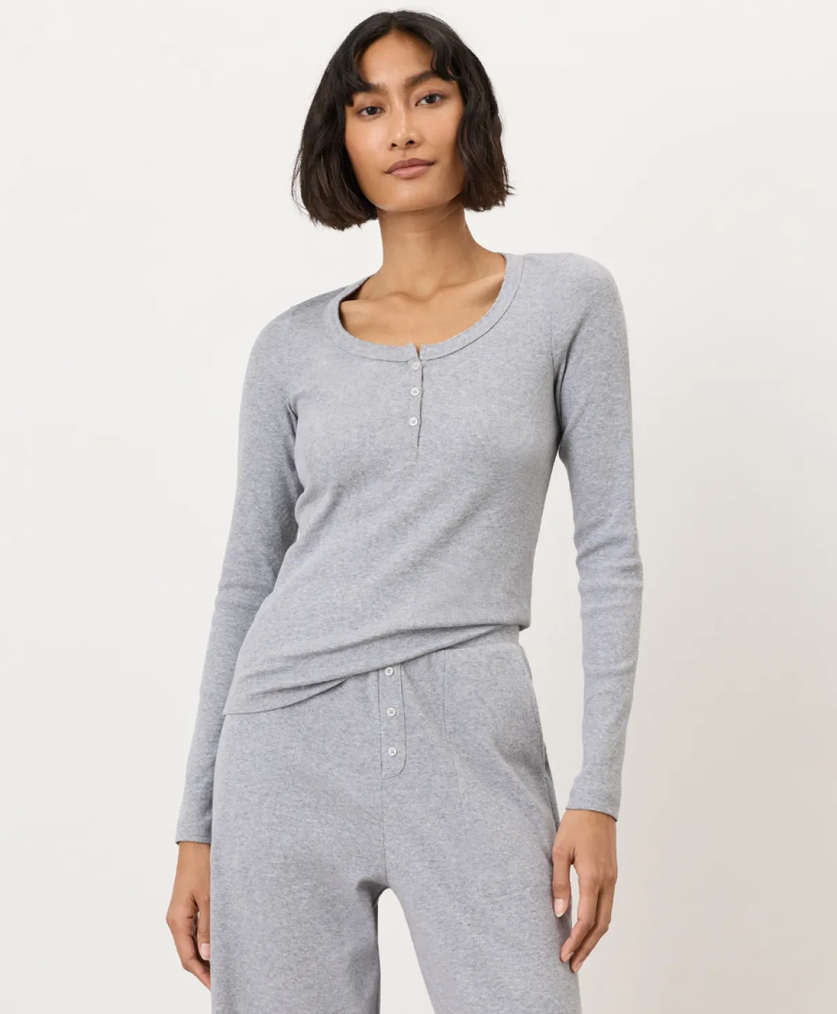 Women Pact Organic Dream Rib Slim Henley
