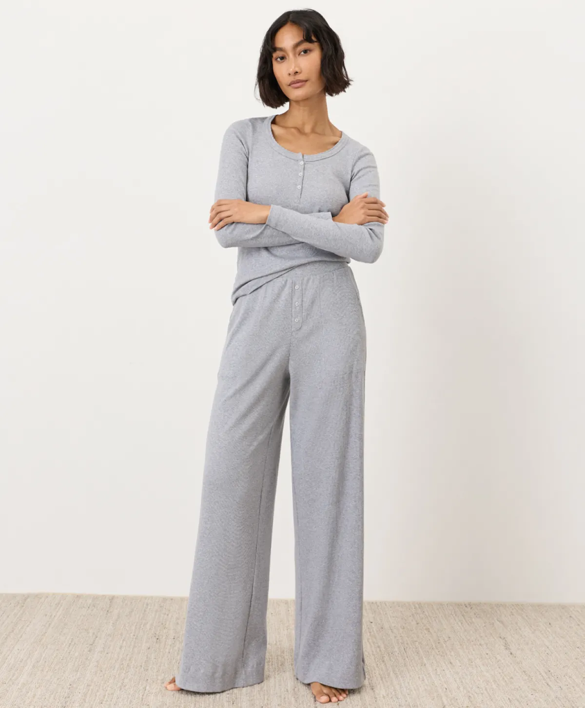 Women Pact Organic Dream Rib Slim Henley