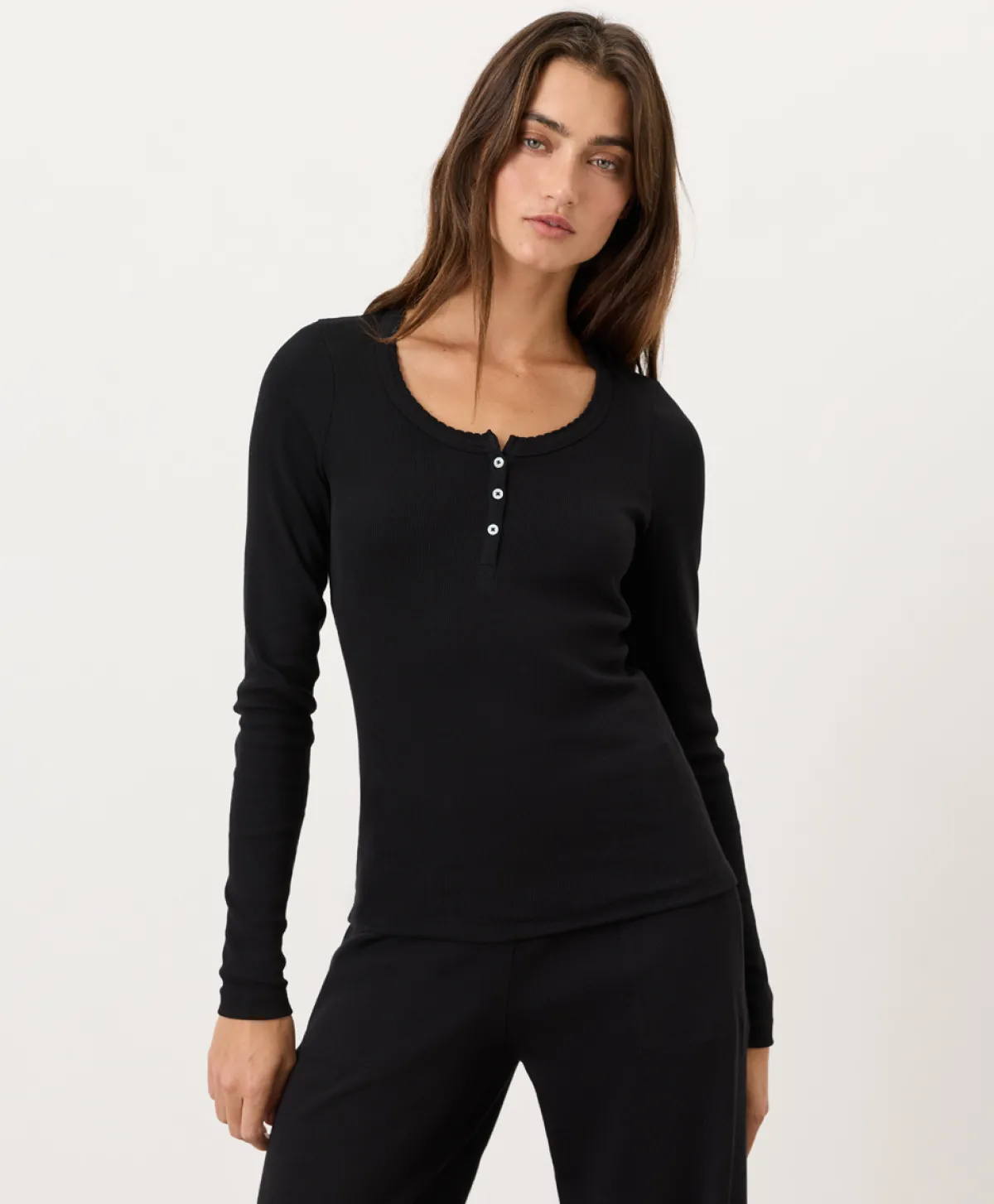 Women Pact Organic Dream Rib Slim Henley
