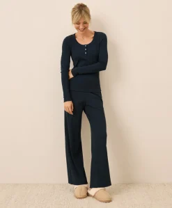 Women Pact Organic Easy Rib Wide Leg Lounge Pant