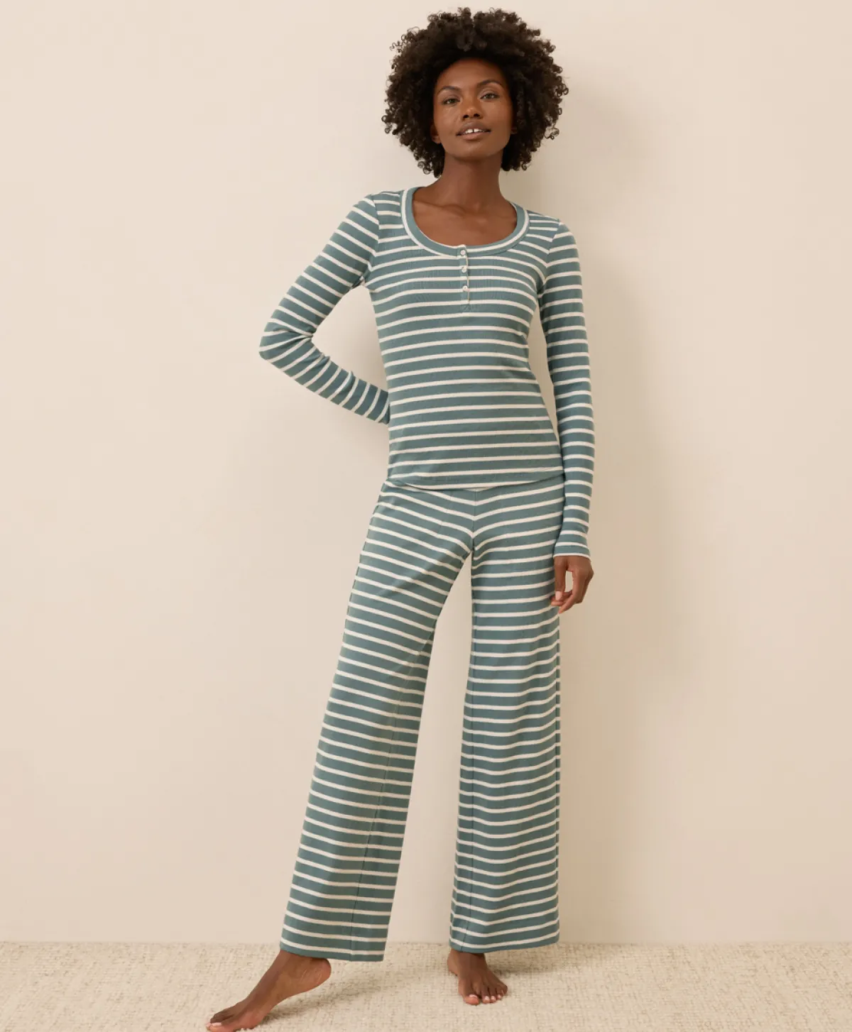 Women Pact Organic Easy Rib Wide Leg Lounge Pant