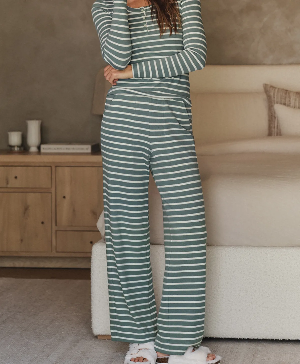 Women Pact Organic Easy Rib Wide Leg Lounge Pant