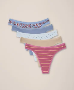 Women Pact Organic Everyday Classic Fit Thong 5-Pack