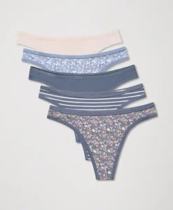 Women Pact Organic Everyday Classic Fit Thong 5-Pack