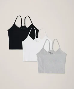 Women Pact Organic Everyday Shelf Bra Cropped Camisole 3-Pack