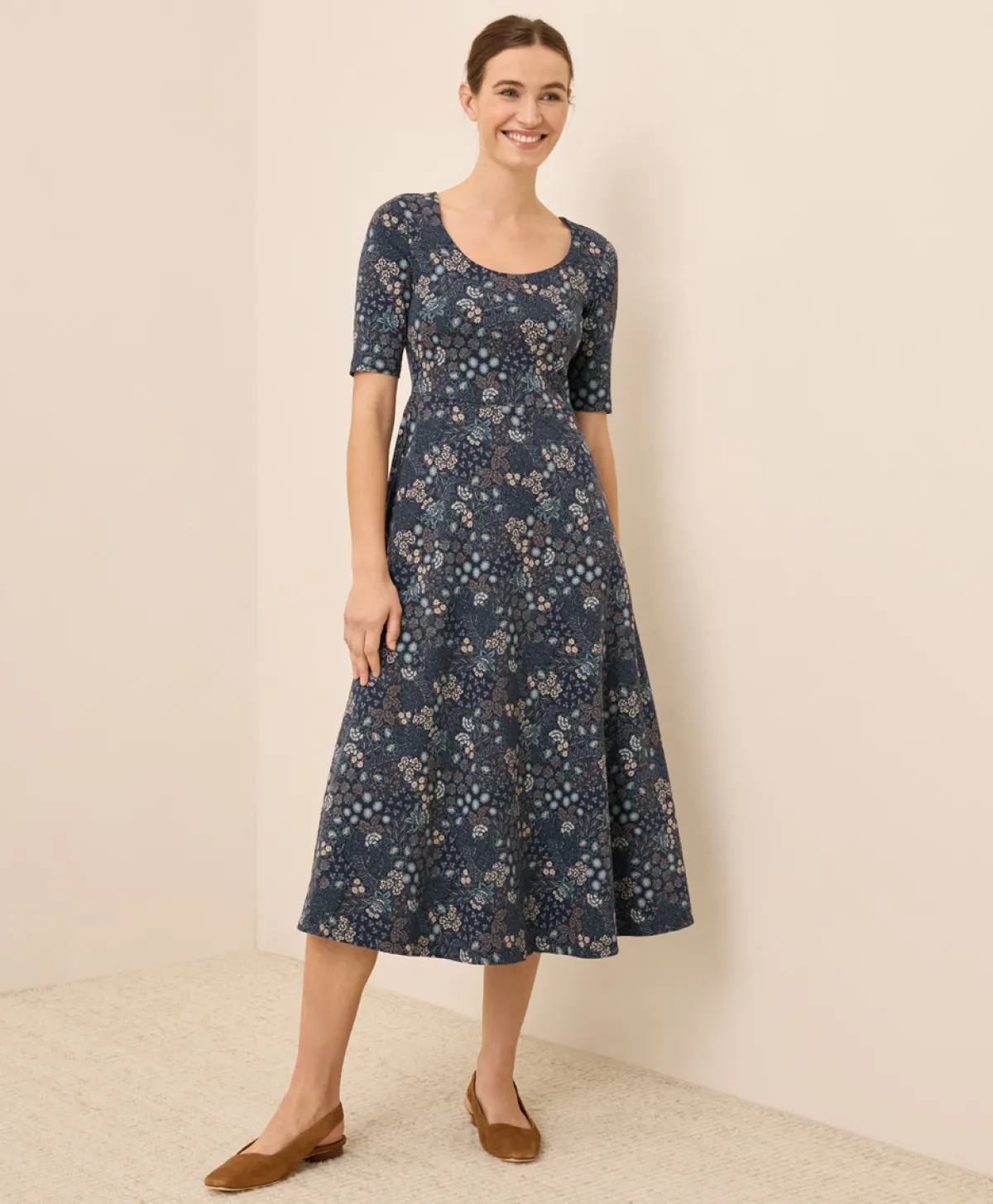 Women Pact Organic Fit & Flare Signature Scoop Dress