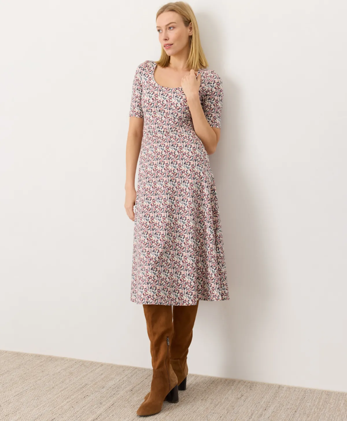 Women Pact Organic Fit & Flare Signature Scoop Dress