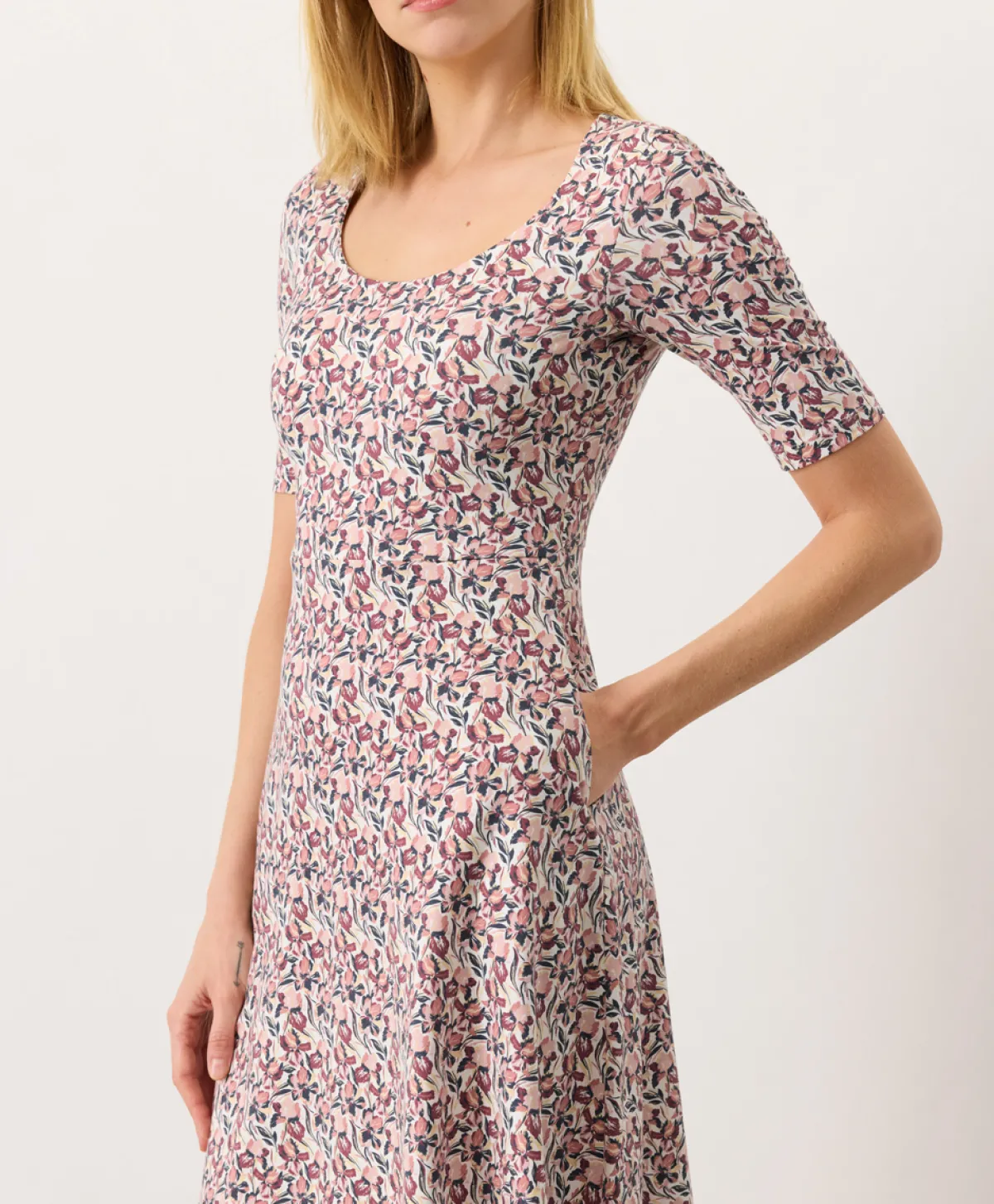 Women Pact Organic Fit & Flare Signature Scoop Dress