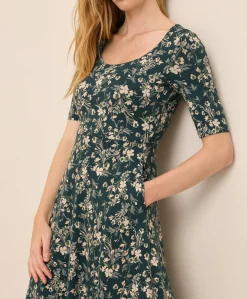 Women Pact Organic Fit & Flare Signature Scoop Dress