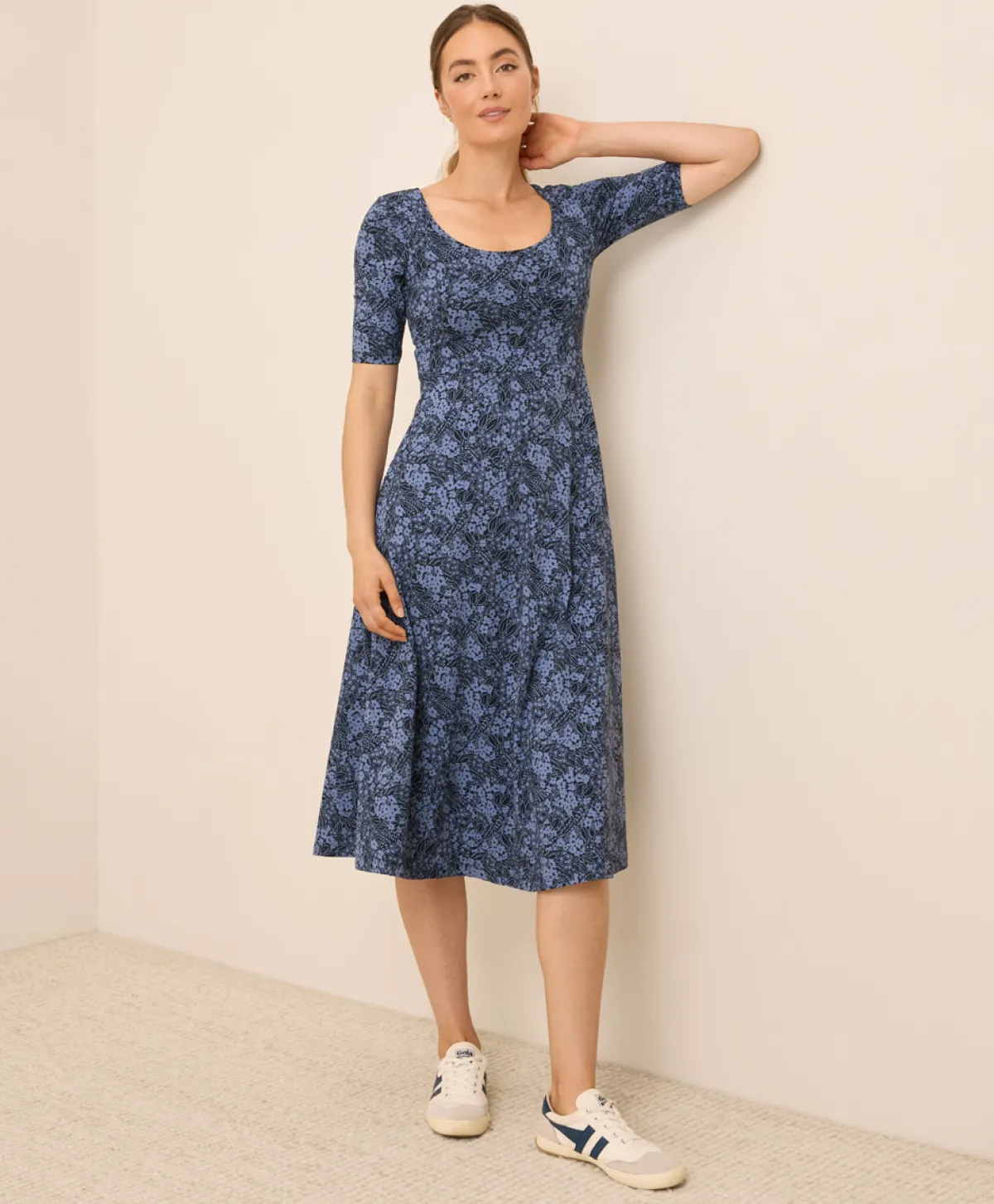 Women Pact Organic Fit & Flare Signature Scoop Dress
