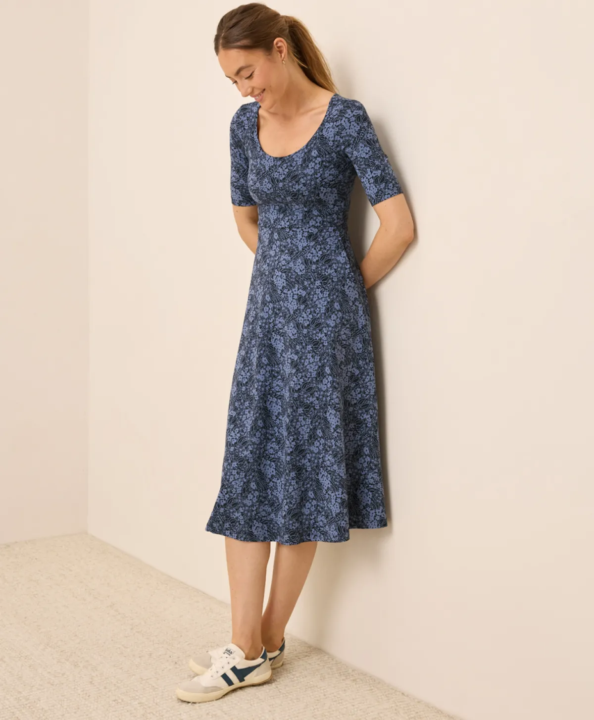 Women Pact Organic Fit & Flare Signature Scoop Dress