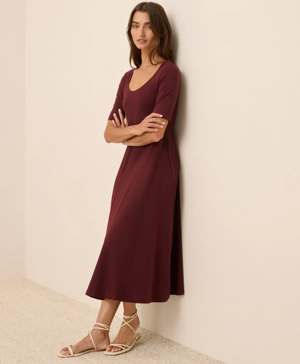 Women Pact Organic Fit & Flare Signature Scoop Dress