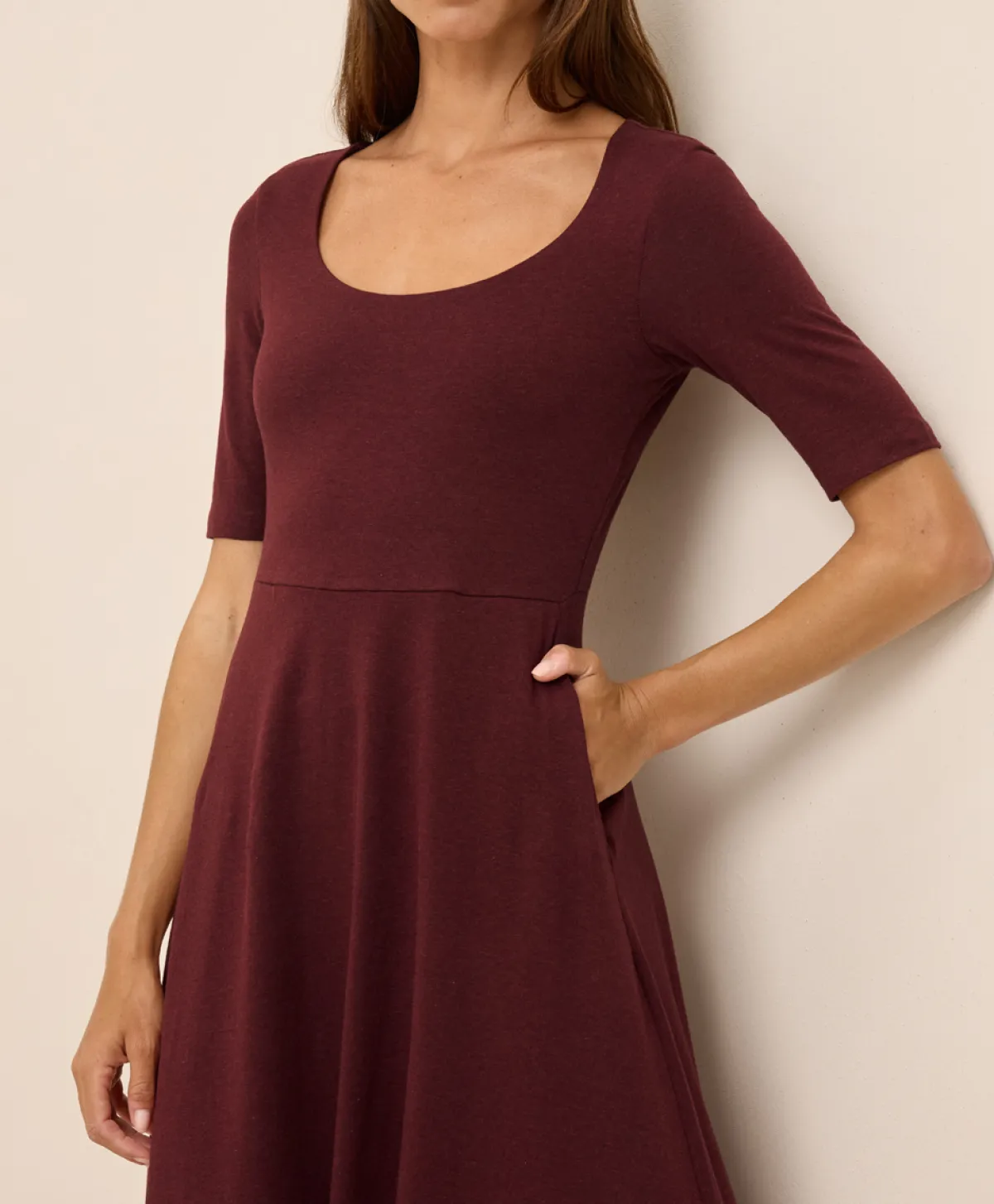 Women Pact Organic Fit & Flare Signature Scoop Dress