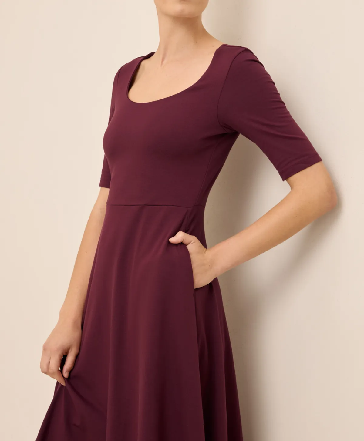 Women Pact Organic Fit & Flare Signature Scoop Dress
