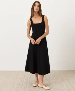 Women Pact Organic Fit & Flare Square Neck Dress