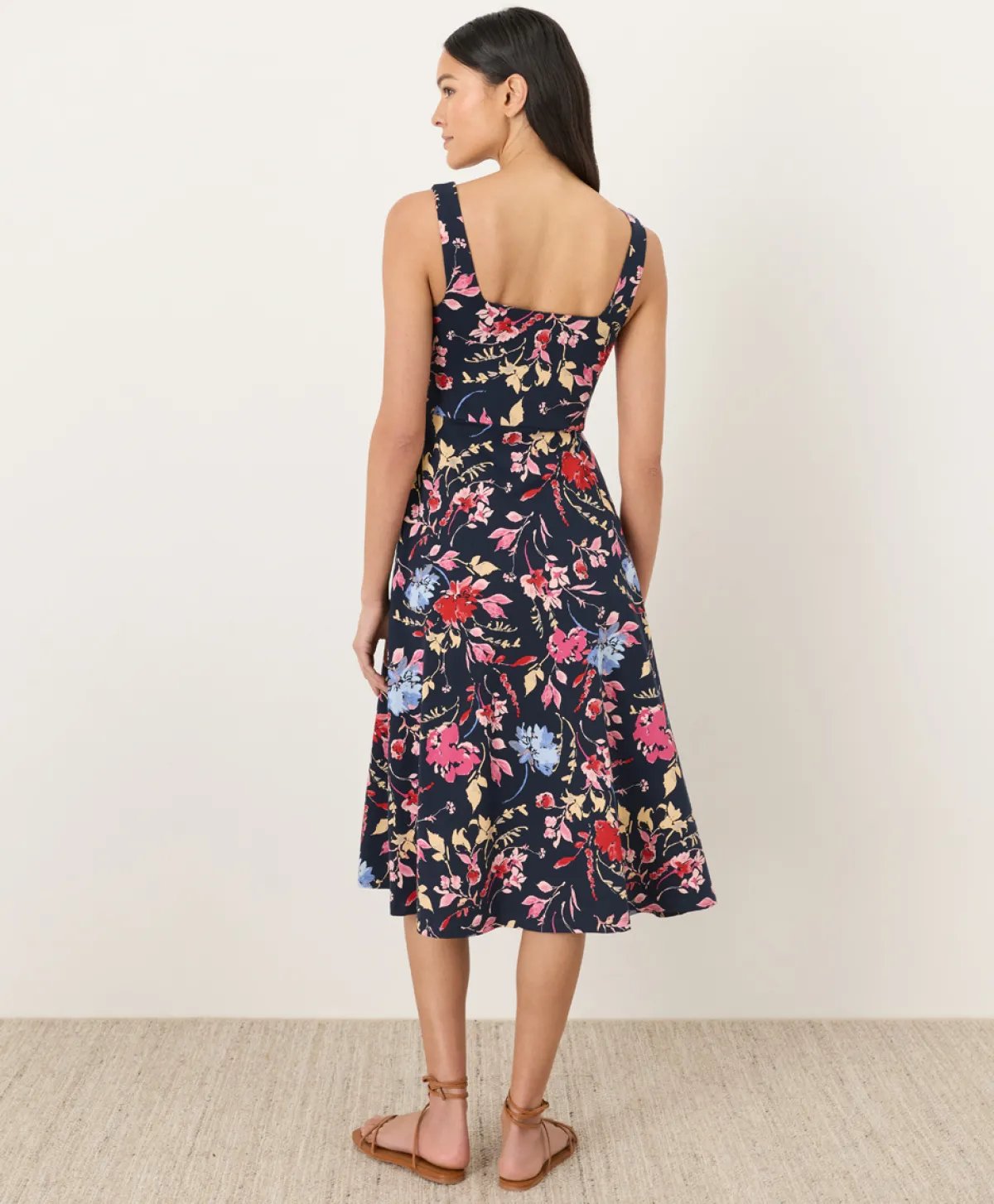 Women Pact Organic Fit & Flare Square Neck Dress