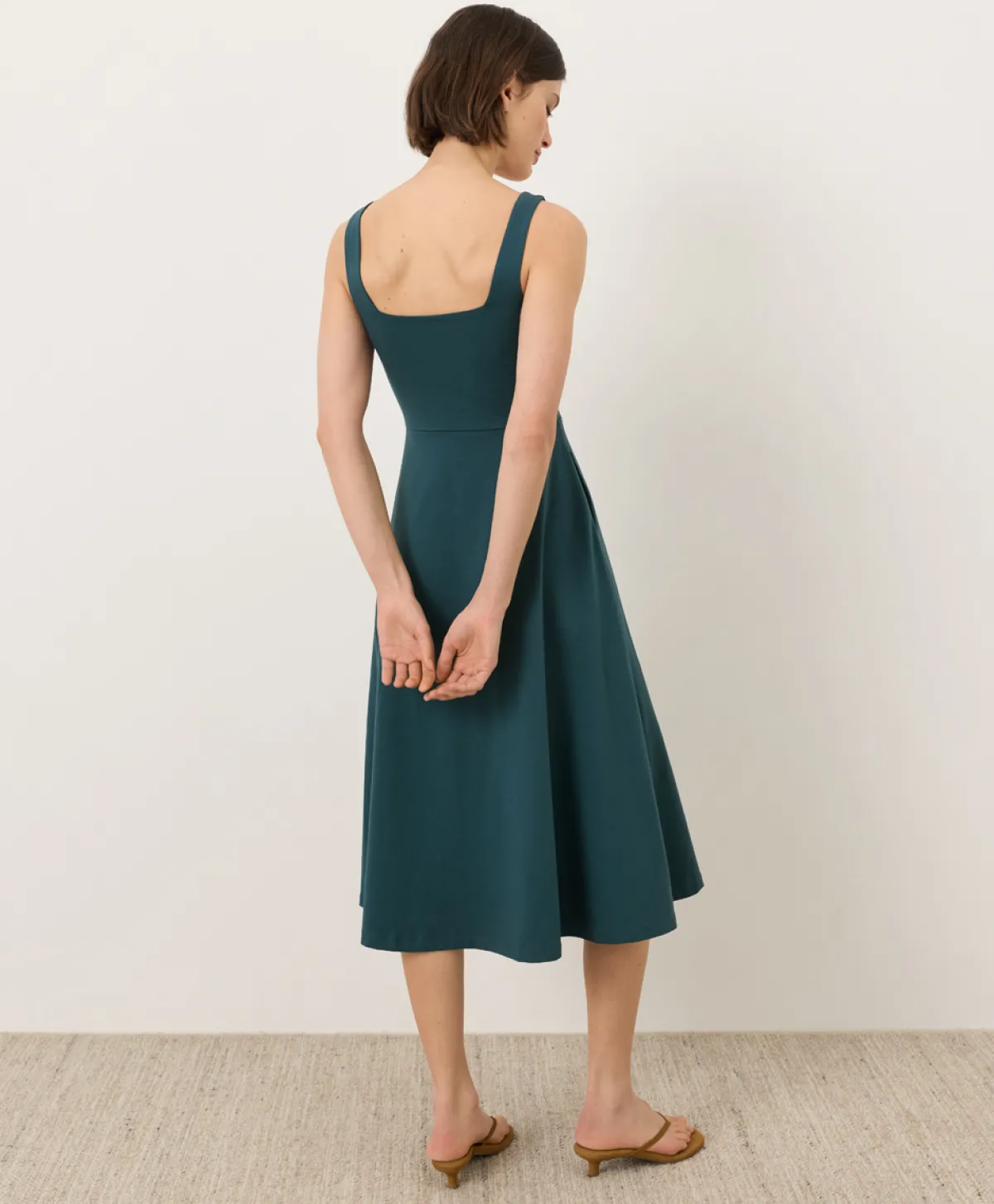 Women Pact Organic Fit & Flare Square Neck Dress