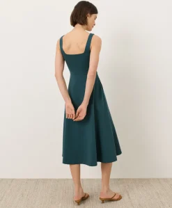 Women Pact Organic Fit & Flare Square Neck Dress