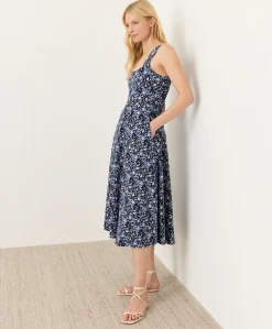 Women Pact Organic Fit & Flare Square Neck Dress