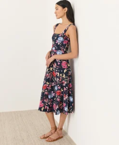 Women Pact Organic Fit & Flare Square Neck Dress