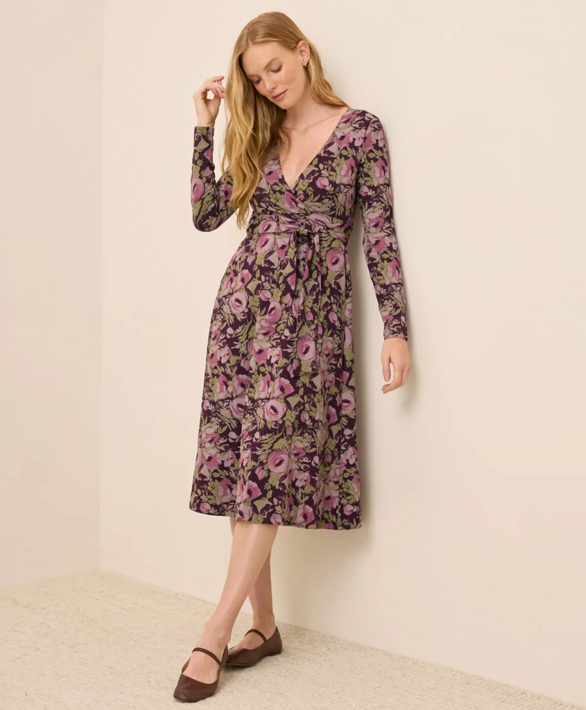 Women Pact Organic Fit & Flare Wrap Dress