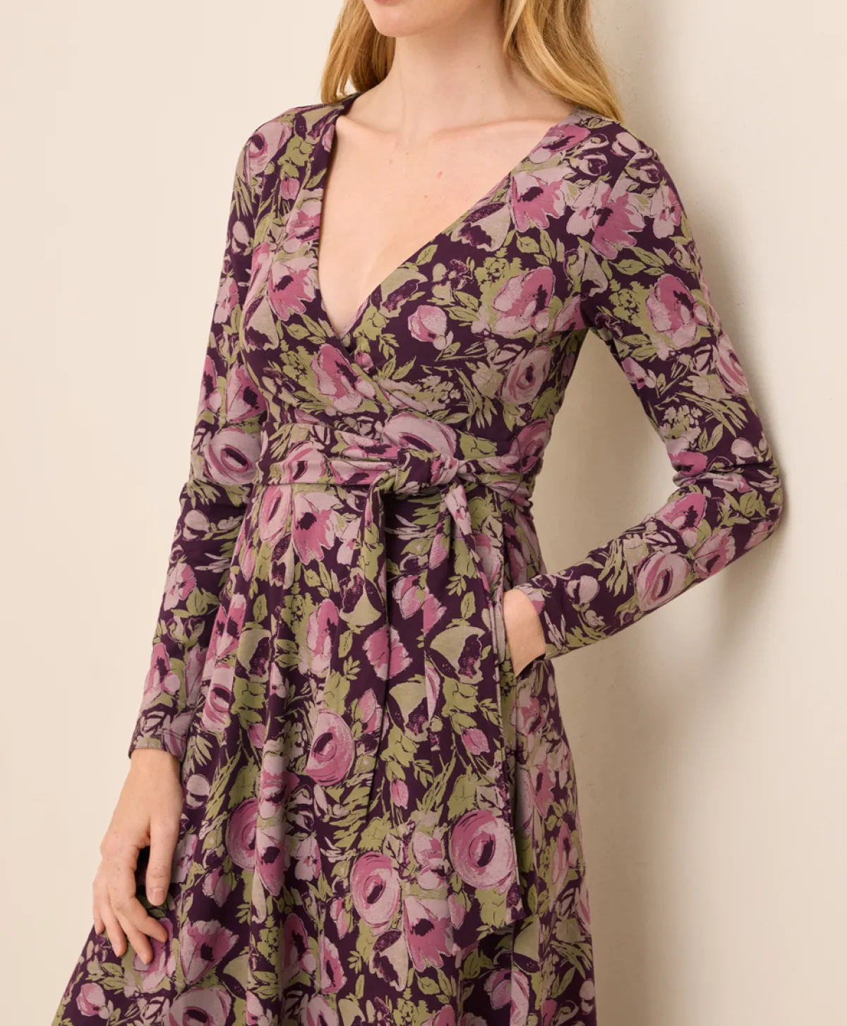 Women Pact Organic Fit & Flare Wrap Dress