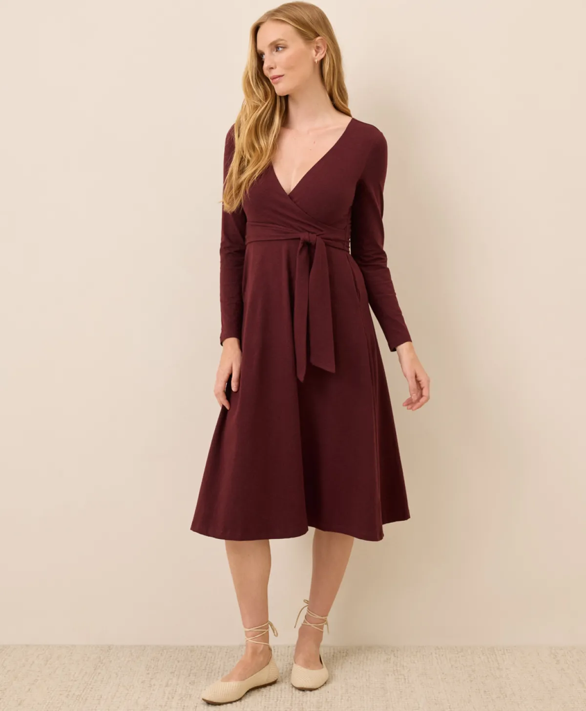 Women Pact Organic Fit & Flare Wrap Dress